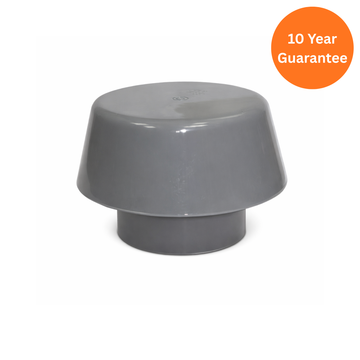 Grey 110mm Extract Cowl – uPVC Soil Pipe Rain Cover