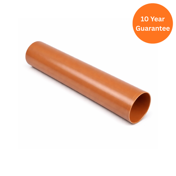 FloPlast 110mm Underground Plain Ended Pipe 3m & 6m uPVC Drainage Pipe