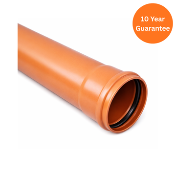 FloPlast 110mm Underground Pipe Single Socket uPVC Drainage Pipe