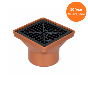 FloPlast Underground Square Hopper with Polypropylene Grid 110mm