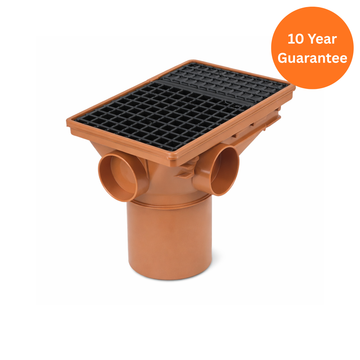 FloPlast Underground Rectangular Hopper with Polypropylene Grid – 110mm Drainage Hopper