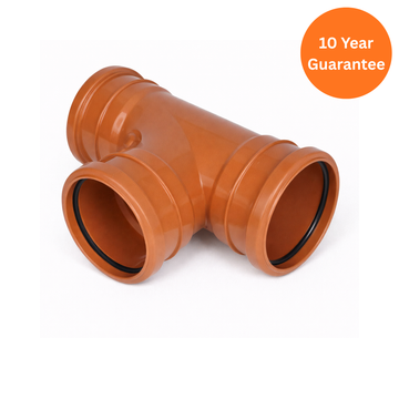 110mm Underground 87.5° Equal Junction Triple Socket – FloPlast uPVC Drainage Fitting