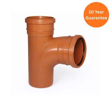 110mm Underground 87.5° Equal Junction Double Socket – FloPlast uPVC Drainage Fitting