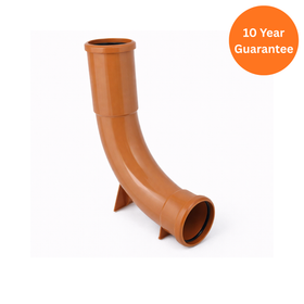 110mm Underground 87.5° Double Socket Settlement Rest Bend – FloPlast uPVC Soil Stack Fitting