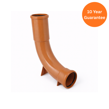 110mm Underground 87.5° Double Socket Settlement Rest Bend – FloPlast uPVC Soil Stack Fitting