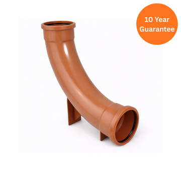 110mm Underground 87.5° Double Socket Rest Bend – FloPlast uPVC Drainage Fitting