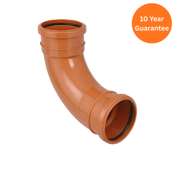 110mm Underground 87° Double Socket Bend – FloPlast uPVC Drainage Fitting