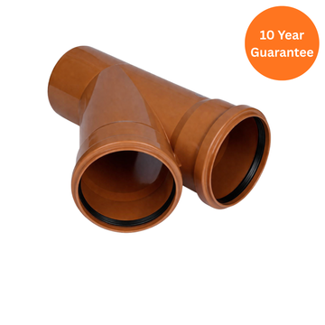 110mm Underground 45° Equal Junction Double Socket – FloPlast uPVC Drainage Fitting