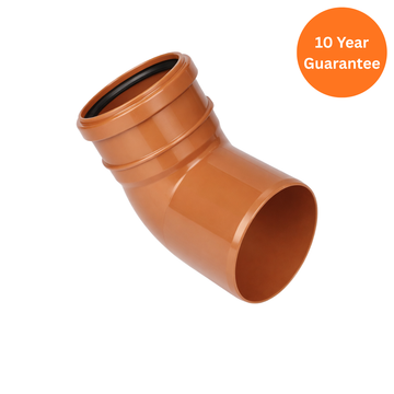 110mm Underground 30° Single Socket Bend – FloPlast uPVC Drainage Fitting