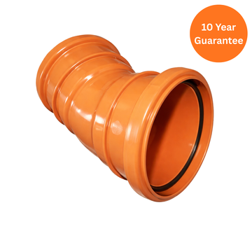 110mm Underground 30° Double Socket Bend – FloPlast uPVC Drainage Fitting