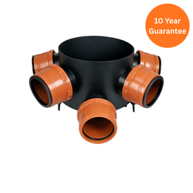 FloPlast 270mm Deep Multi Inlet Chamber Base – uPVC Underground Drainage Base with 0–20° Movement