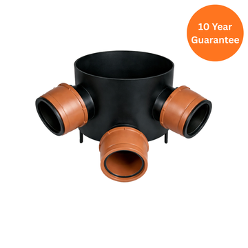 FloPlast 270mm 45° Inlet Underground Chamber Base with Adjustable Movement 0–20