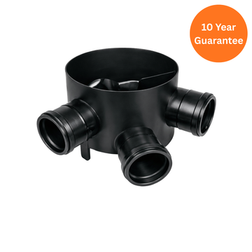 FloPlast 270mm 45° Inlet Underground Chamber Base – uPVC Drainage Chamber System