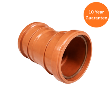 110mm Underground 15° Double Socket Bend – FloPlast uPVC Drainage Fitting