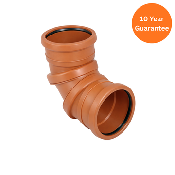 110mm Underground Double Socket Adjustable Bend 0-90° – FloPlast uPVC Drainage Fitting
