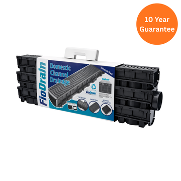 110mm Domestic Channel Drainage Garage Pack (3 x 1m inc end cap and outlet)