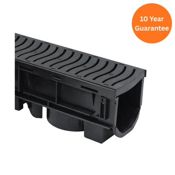 110mm Domestic Channel Drainage 1m Length (Inc Grate)
