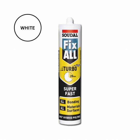 Soudal Fix ALL Turbo White Fast Setting Adhesive & Sealant 290ml