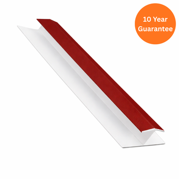 Wine Red uPVC Cladding Centre Joint Trim for Shiplap & Open V Cladding