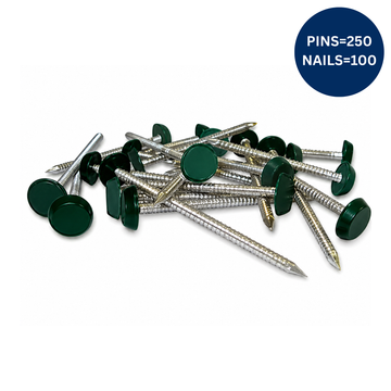 Rustic Green Plastic Headed Pins and Nails A4 Stainless Steel