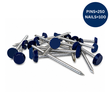 Royal Blue Plastic Headed Pins and Nails A4 Stainless Steel